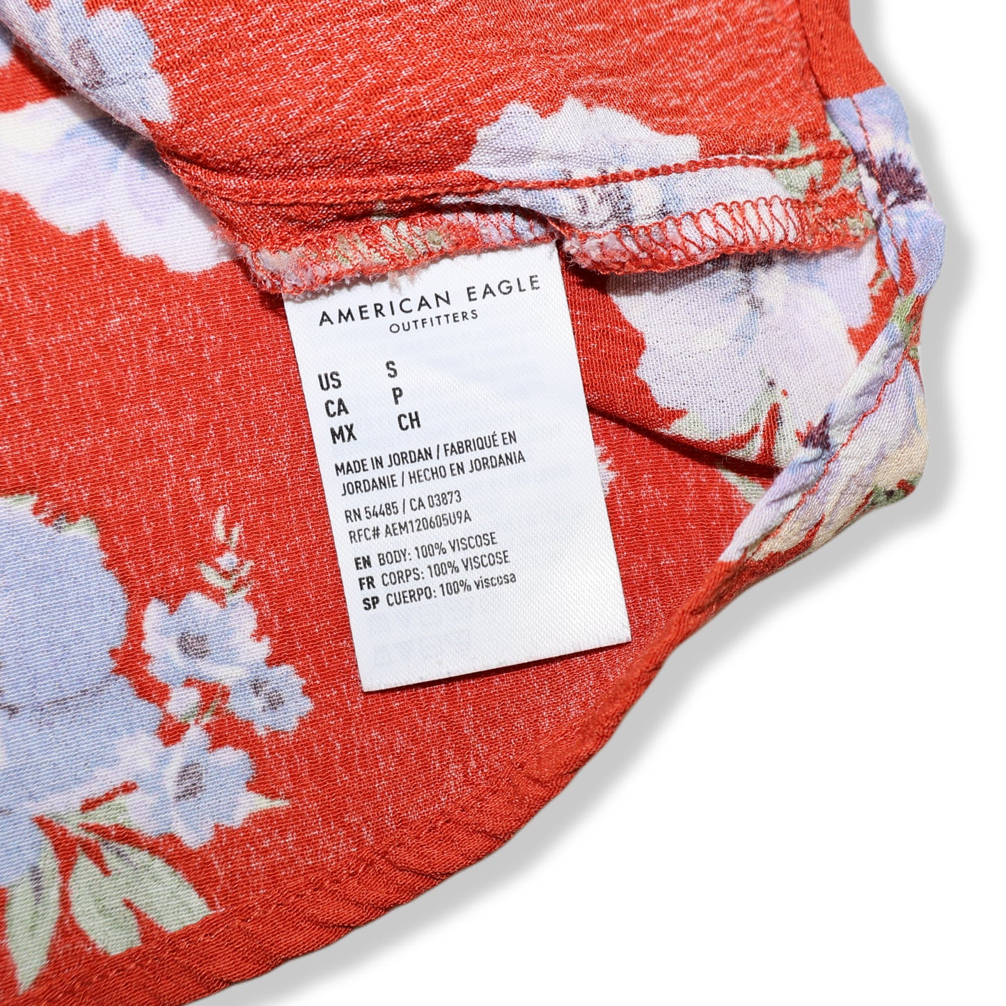 BLUSA FLORAL ROJA DE TIRANTES | AMERICAN EAGLE OUTFITTERS | TALLA S