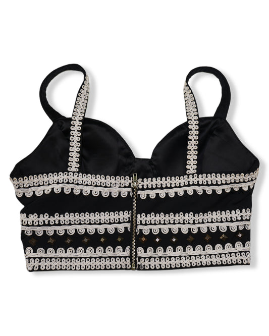 TOP NEGRO TIPO CORSET | ARK & CO. | TALLA S