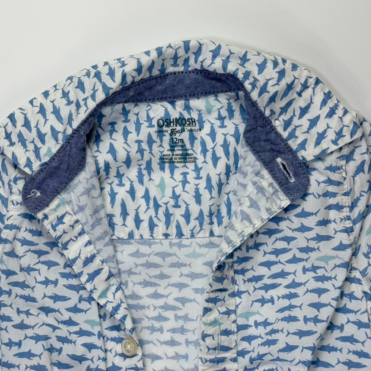 ENTERIZO ESTILO CAMISA PARA BEBÉS | OSHKOSH B’GOSH | TALLA 12M