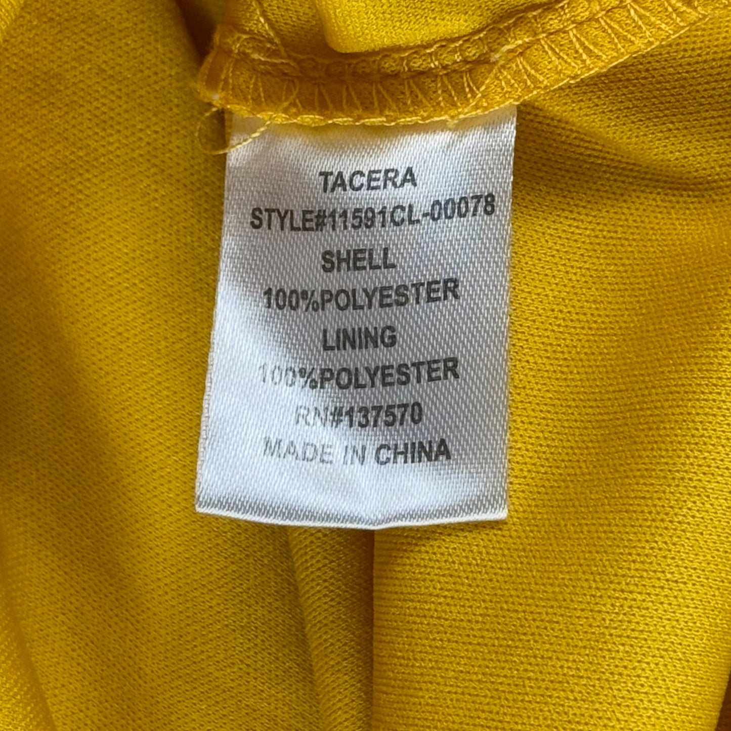 VESTIDO AMARILLO TEXTURIZADO MANGA LARGA | TACERA | TALLA S