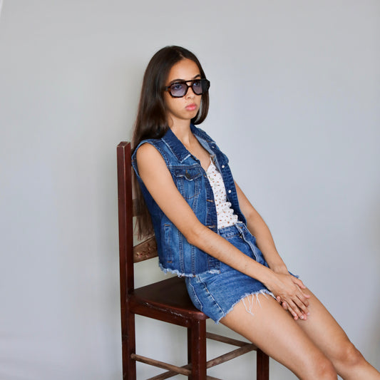 CHALECO DENIM SIN MANGAS | MUDD | XS