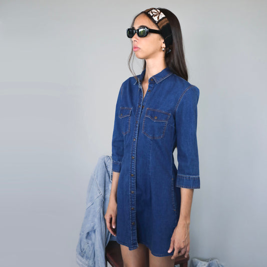 VESTIDO CAMISERO DE DENIM | STRADIVARIUS | S