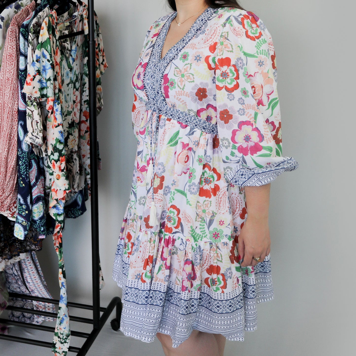 VESTIDO CORTO ESTAMPADO FLORAL BOHO | KAKTUS | M