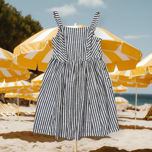 VESTIDO DE RAYAS CON BOTONES | GOOD LUCK GEM | S