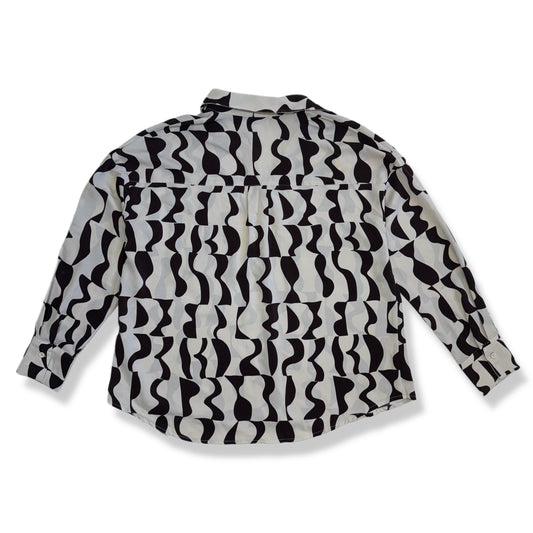 BLUSA MANGA LARGA CON ESTAMPADO ABSTRACTO | LE LIS COLLECTION | TALLA XS (OVERSIZE)