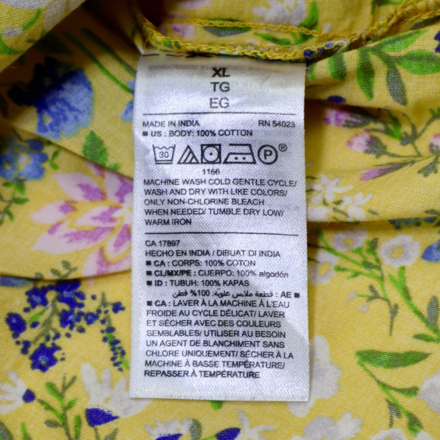BLUSA AMARILLA CON ESTAMPADO FLORAL DE MANGAS LARGAS | OLD NAVY | TALLA XL