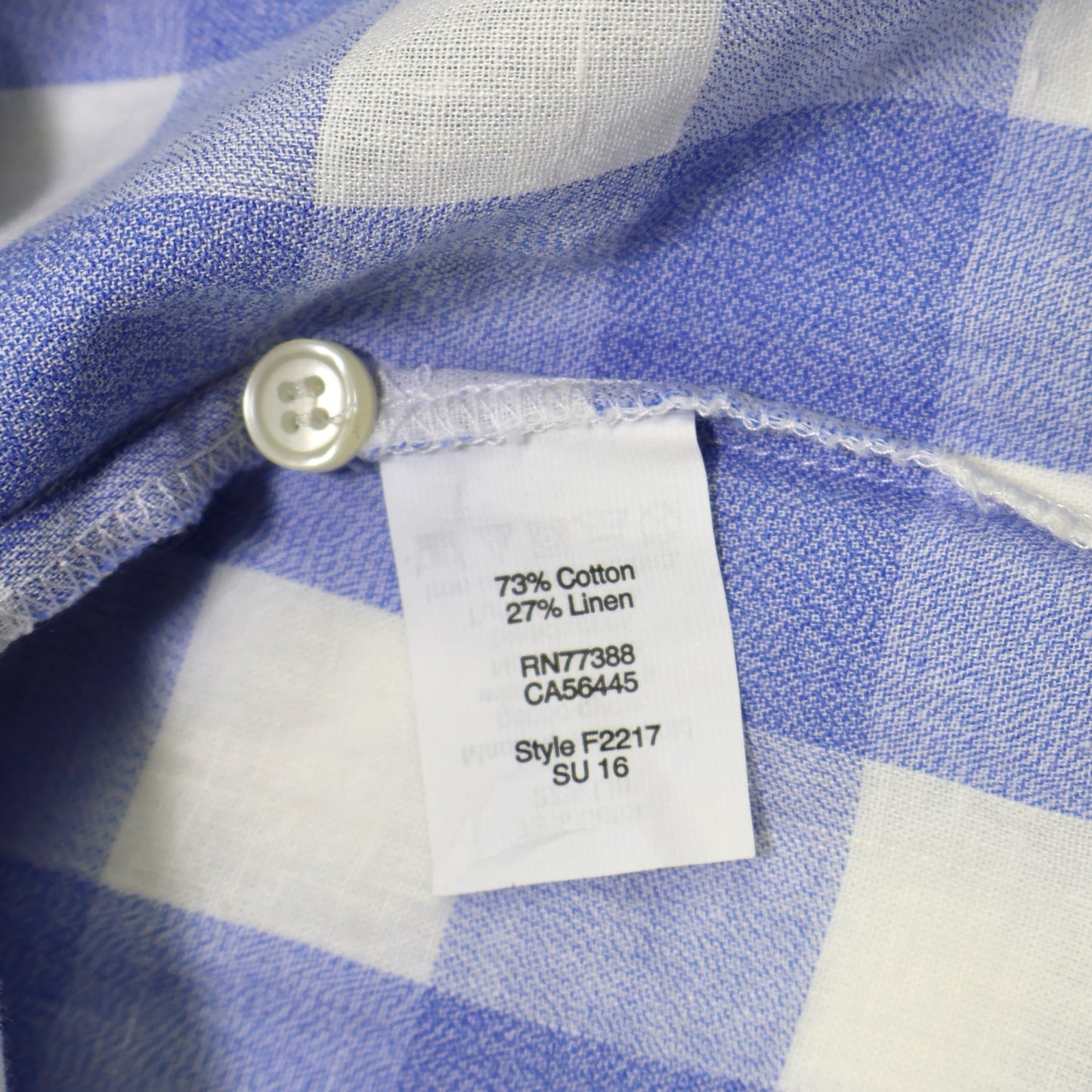BLUSA SIN MANGAS DE LINO CON CUADROS AZUL Y BLANCO | J.CREW | TALLA 8 (M)