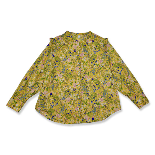 BLUSA AMARILLA CON ESTAMPADO FLORAL DE MANGAS LARGAS | OLD NAVY | TALLA XL
