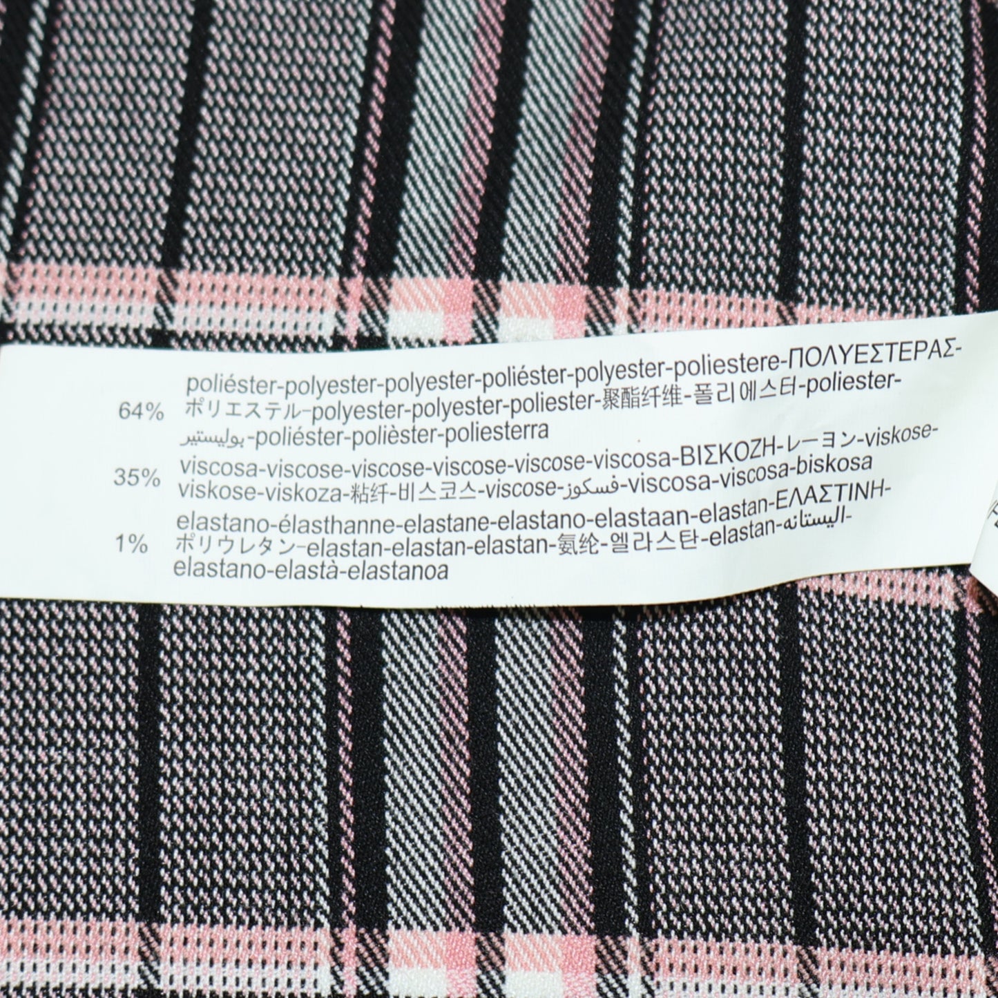 BLAZER DE CUADROS ROSA Y NEGRO DE MANGAS 3/4 | STRADIVARIUS | TALLA S