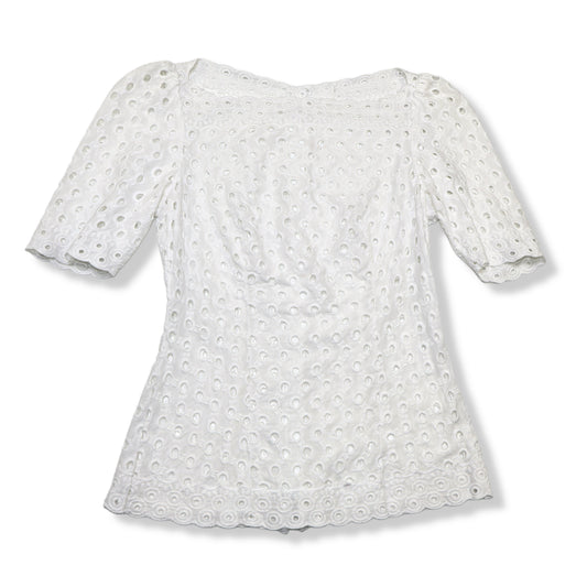 BLUSA BLANCA TIPO EYELET | TALLA S