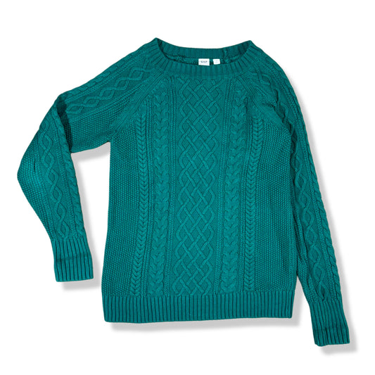 SWEATER DE PUNTO TRENZADO VERDE | GAP | S
