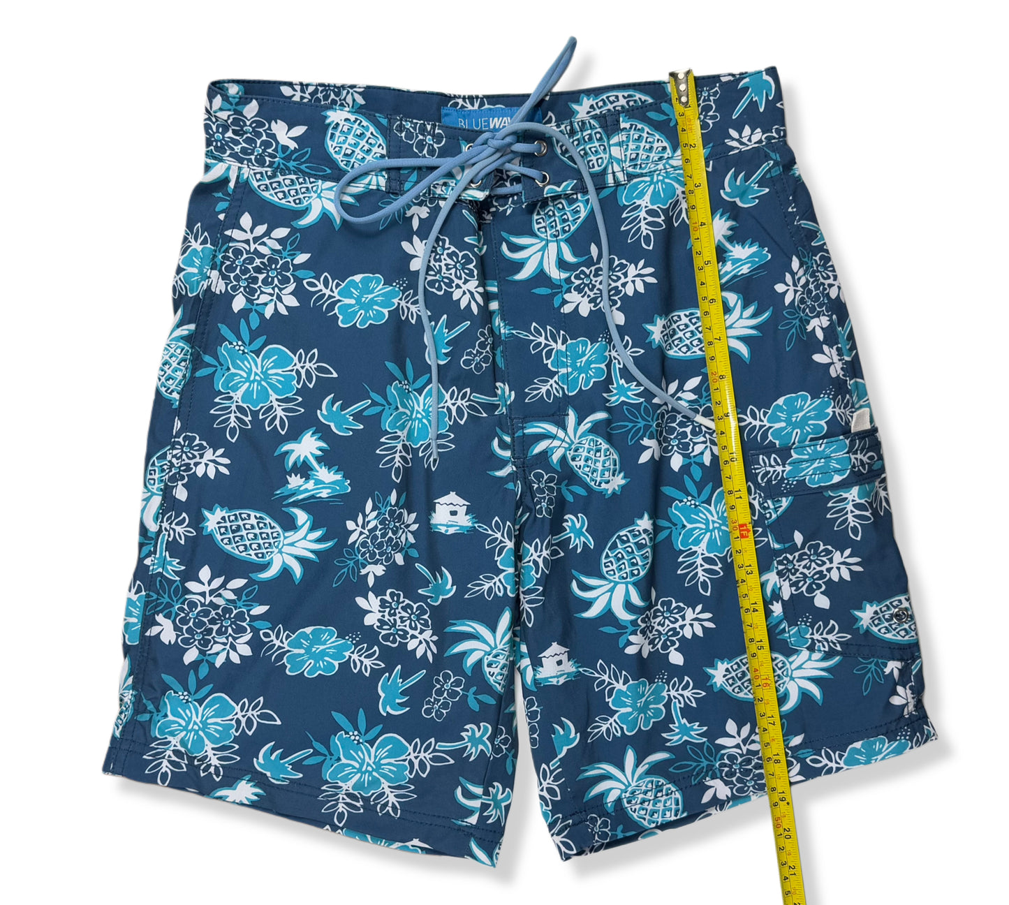 TRAJE DE BAÑO DE HOMBRE CON ESTAMPADO TROPICAL | BLUE WAVE | TALLA 30