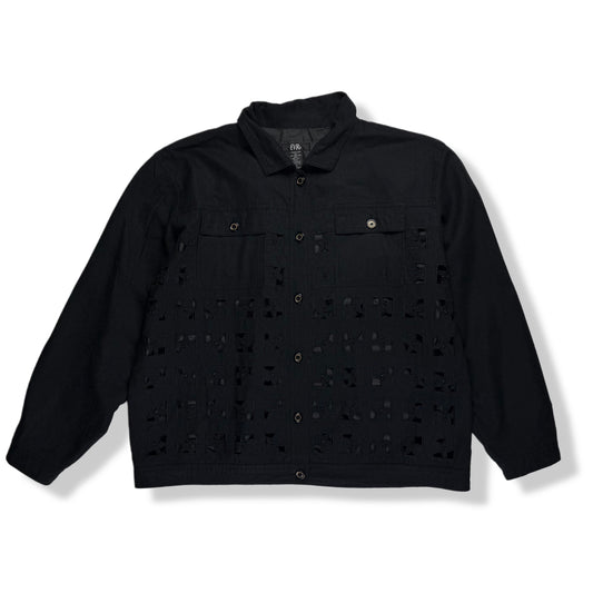 CHAQUETA NEGRA CON DETALLES DE AGUJEROS | EVR | TALLA XL