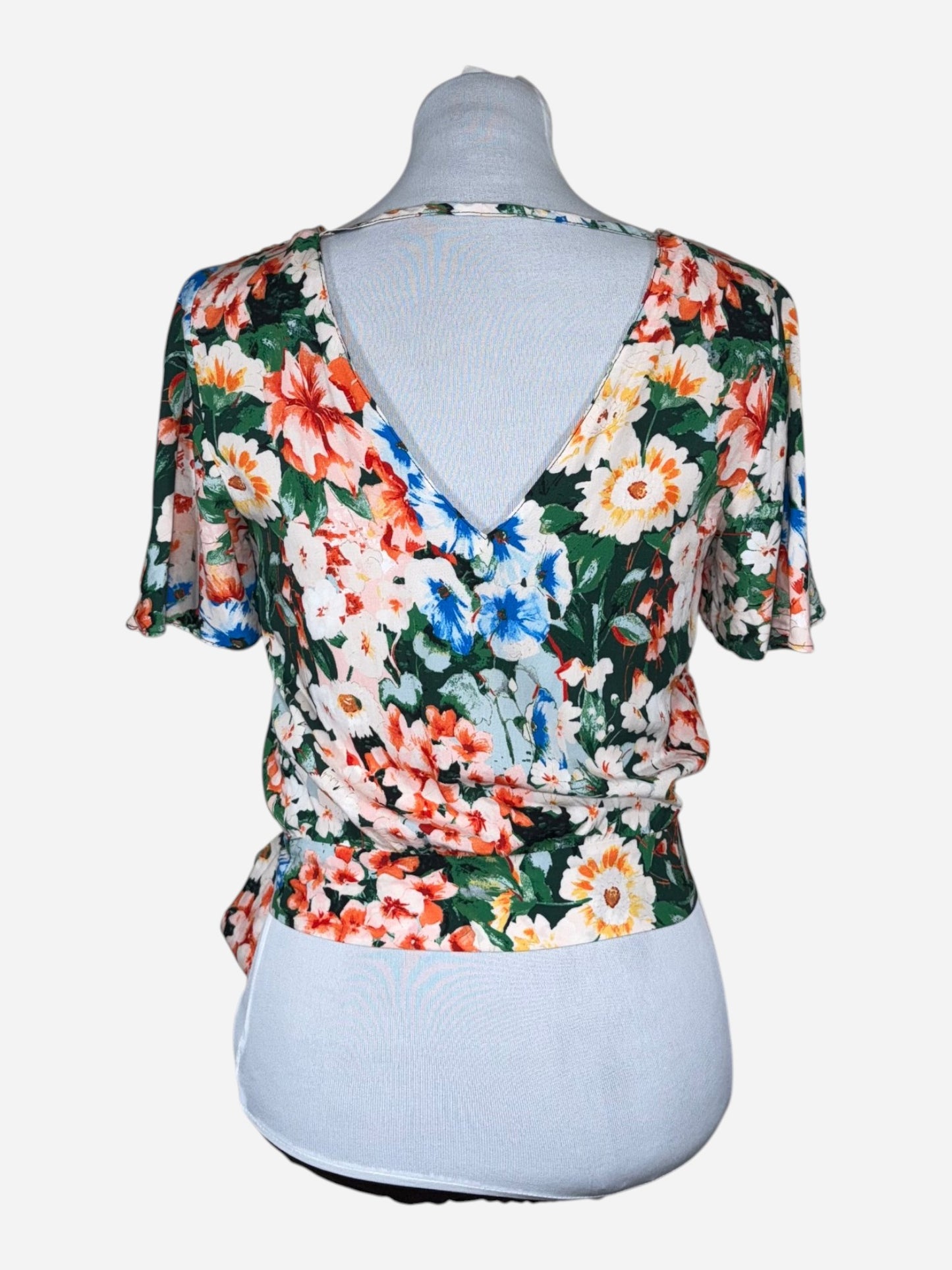 BLUSA CRUZADA CON ESTAMPADO FLORAL | ZARA | TALLA XS