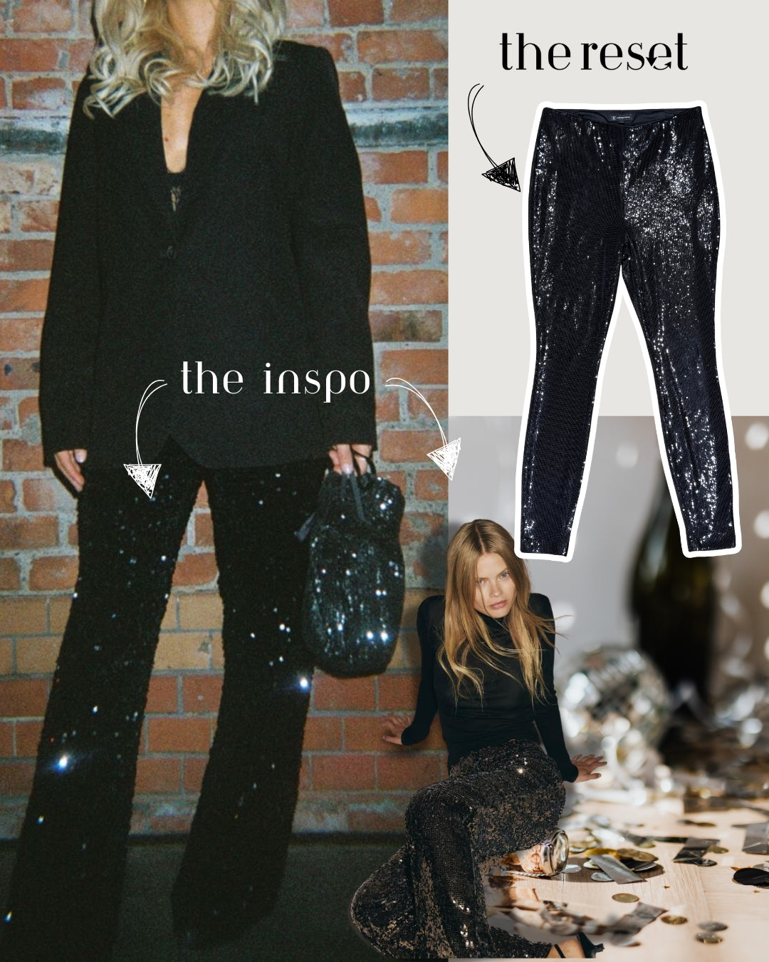 LEGGINGS NEGROS CON LENTEJUELAS | I.N.C. | M