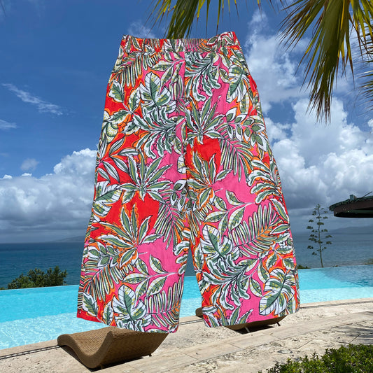 PANTALÓN CON ESTAMPADO TROPICAL | C&C CALIFORNIA | L