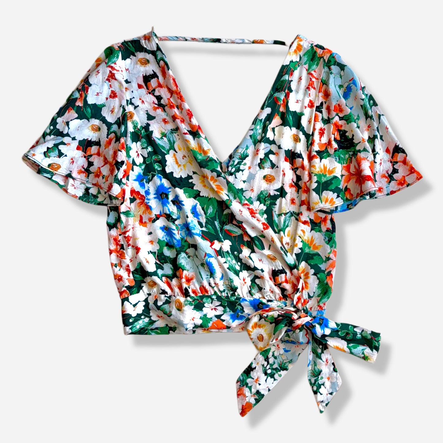 BLUSA CRUZADA ESTAMPADO FLORAL | ZARA BASIC | XS