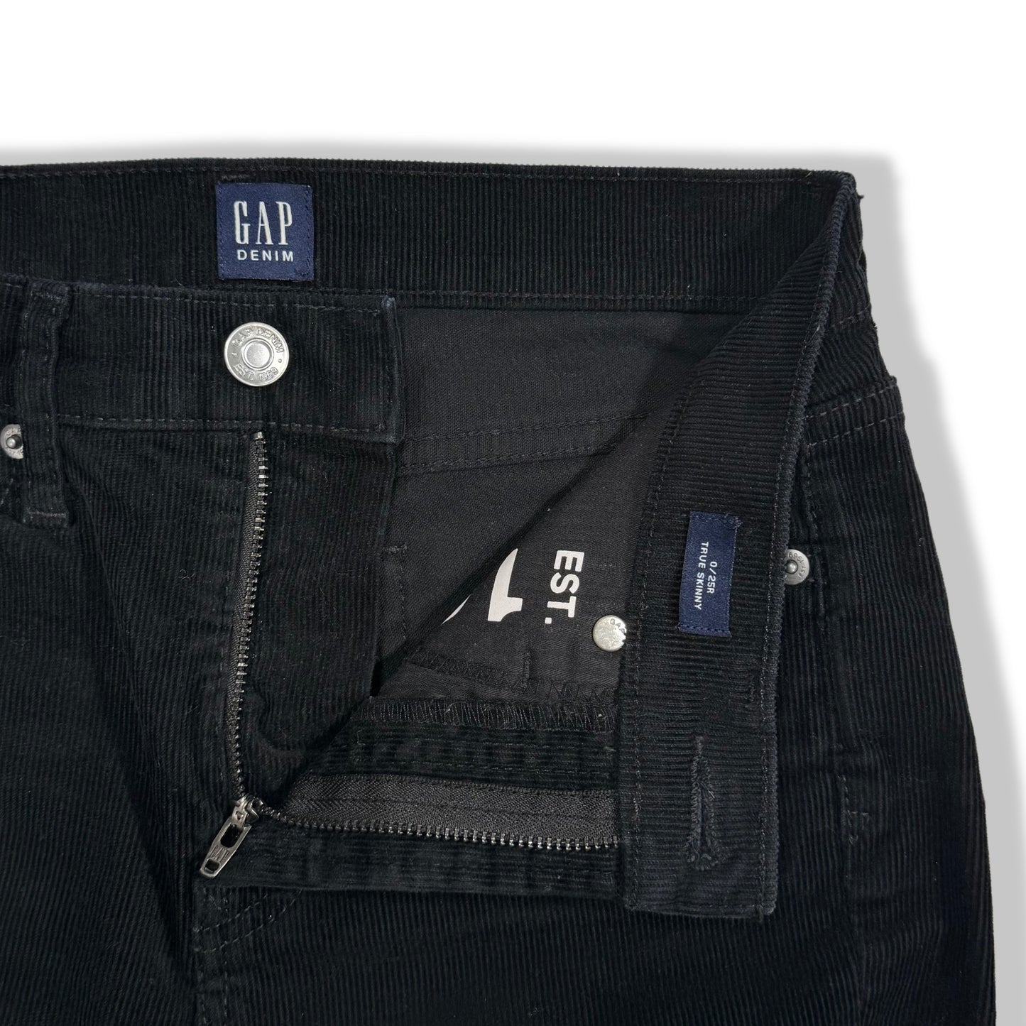 PANTALÓN DE CORDUROY NEGRO TRUE SKINNY | GAP | TALLA 0