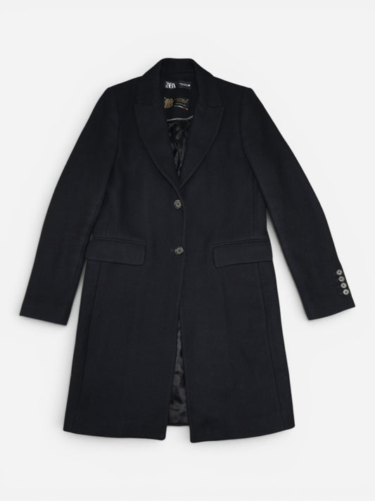 ABRIGO NEGRO ESTRUCTURADO | ZARA | TALLA XS