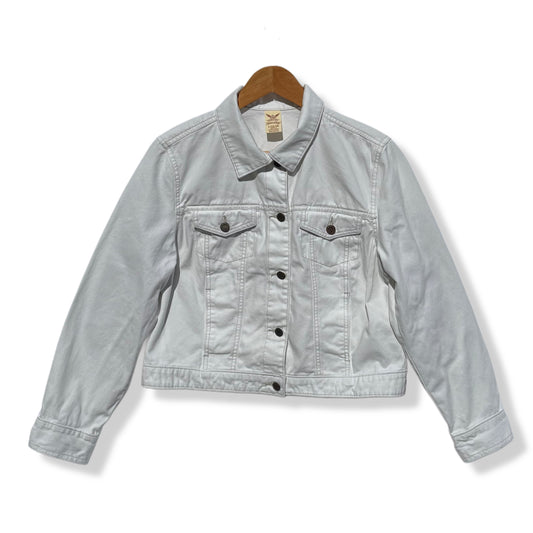 CHAQUETA DE DENIM BLANCA PARA NIÑAS | FADED GLORY | TALLA L (12–14)