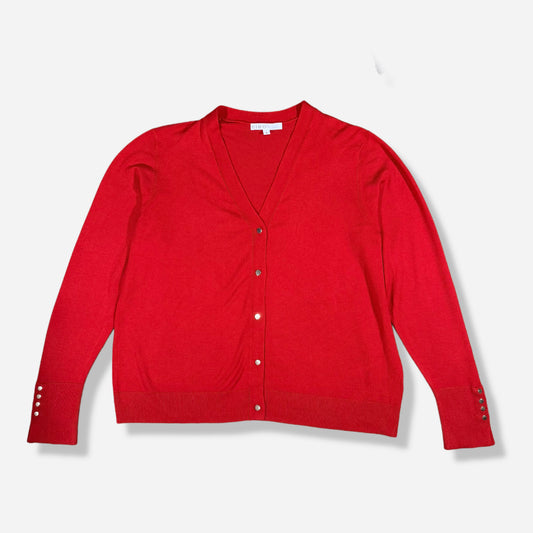 CARDIGAN ROJO CON BOTONES FRONTALES | CLEO | TALLA XL