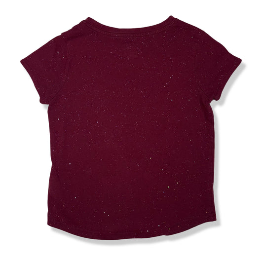 CAMISETA BRILLANTE PARA NIÑA COLOR VINO | CAT & JACK | S (6)