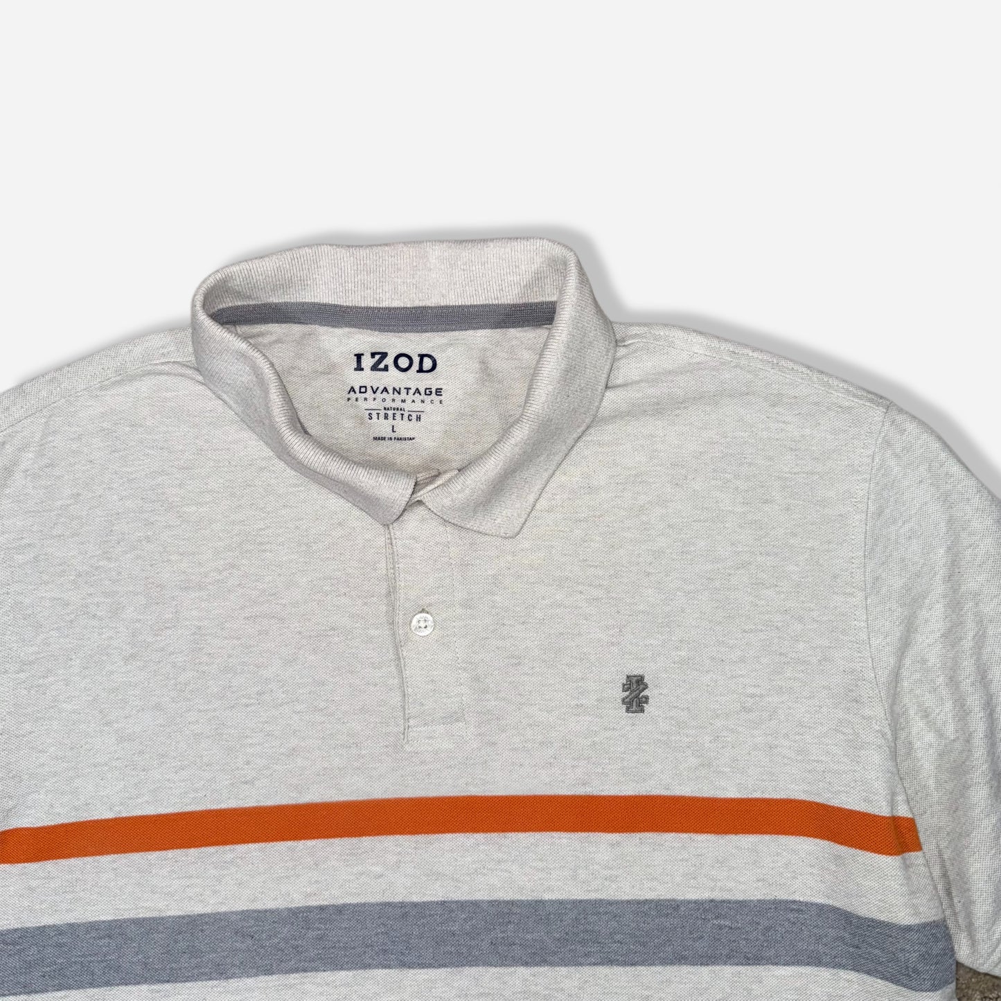 ADVANTAGE PERFORMANCE STRIPE POLO PARA HOMBRE | IZOD | SIZE L