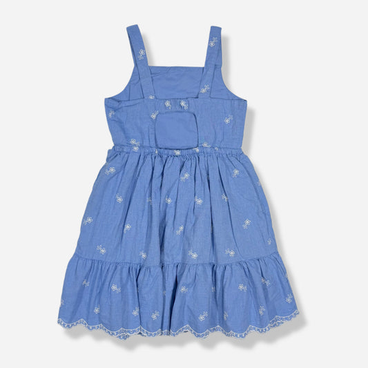 VESTIDO AZUL CON BORDADO FLORAL PARA NIÑA | CAT & JACK | M (8/10)
