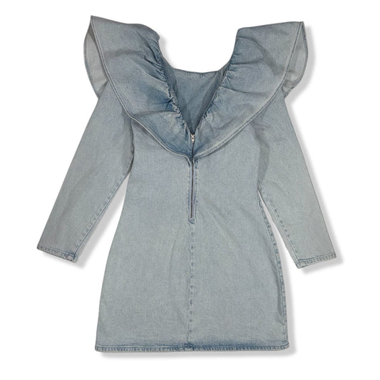 VESTIDO DENIM CON VOLANTES | ZARA | L