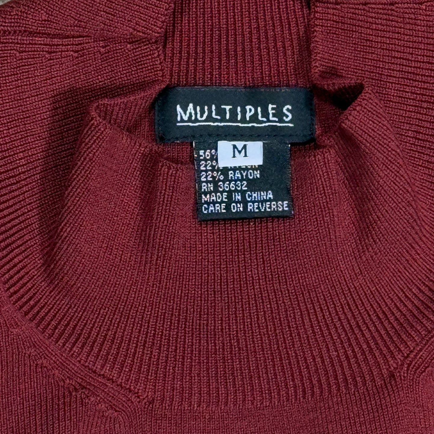 BLUSA TEJIDA SIN MANGAS COLOR BORDEAUX | MULTIPLES | TALLA M