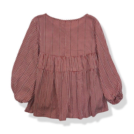 BLUSA DE CUADROS VICHY CON MANGAS ABULLONADA | MAX STUDIO | M