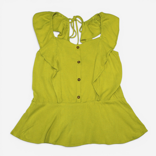 TOP TIPO PEPLUM CON VUELOS Y LAZO EN LA ESPALDA | MOA MOA | TALLA XL