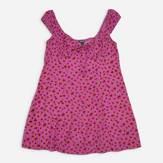 VESTIDO CORTO ROSADO FLOREADO | WILD FABLE | TALLA M