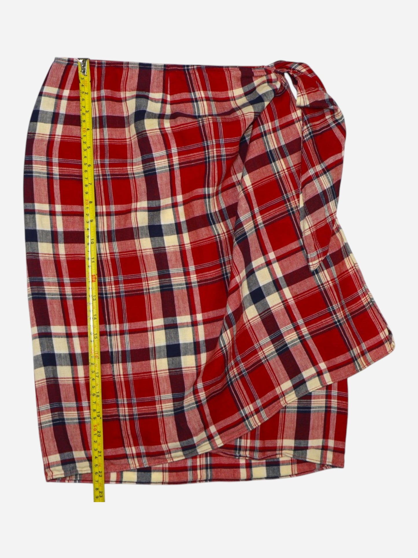 FALDA DE LINO CRUZADA DE CUADROS ROJOS | LAUREN RALPH LAUREN | TALLA 6
