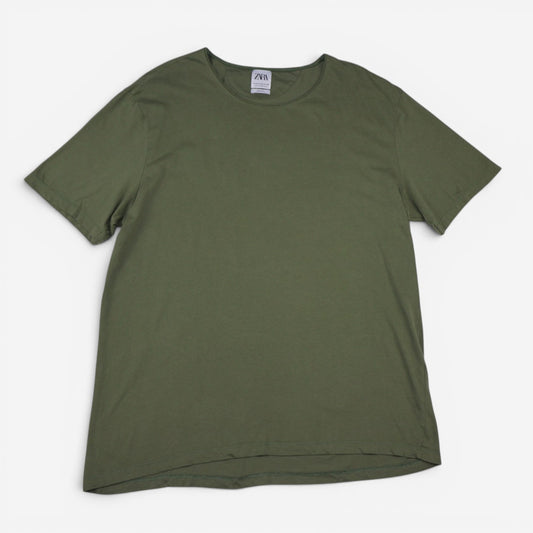 T-SHIRT VERDE OLIVO EASY FIT | ZARA | TALLA XL
