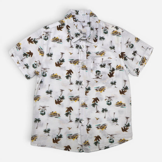 CAMISA MANGA CORTA CON ESTAMPADO TROPICAL | COPPER DENIM | TALLA 7
