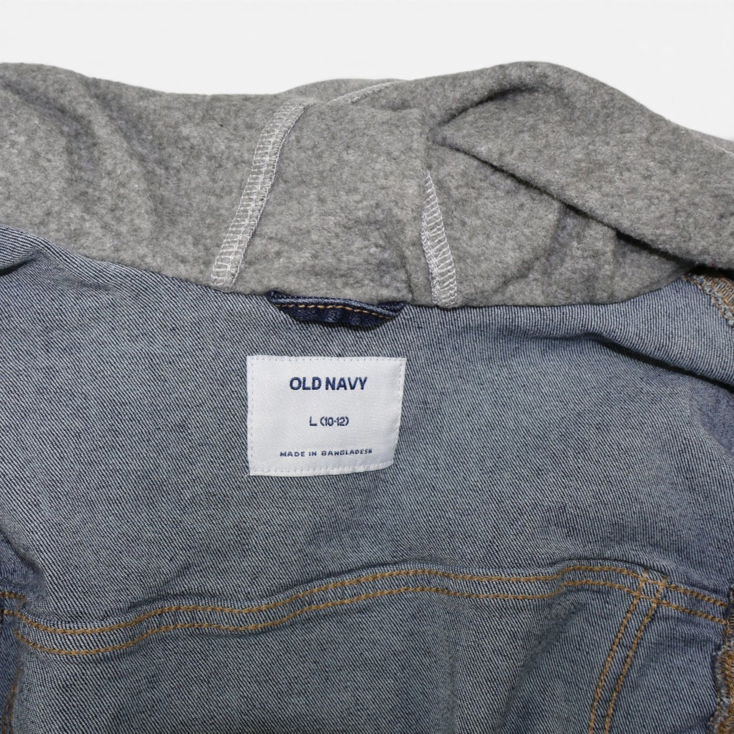 CHAQUETA JEAN CON CAPUCHA GRIS | OLD NAVY | TALLA L (10-12)