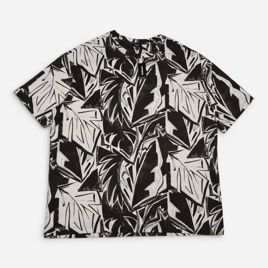 T-SHIRT ESTAMPADO CREMA Y NEGRO | EXPRESS | TALLA XL
