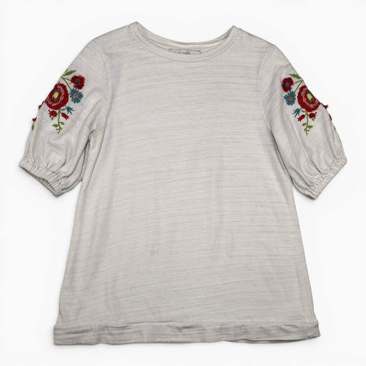 BLUSA CREMA CON BORDADO EN MANGAS | LOFT | TALLA XS