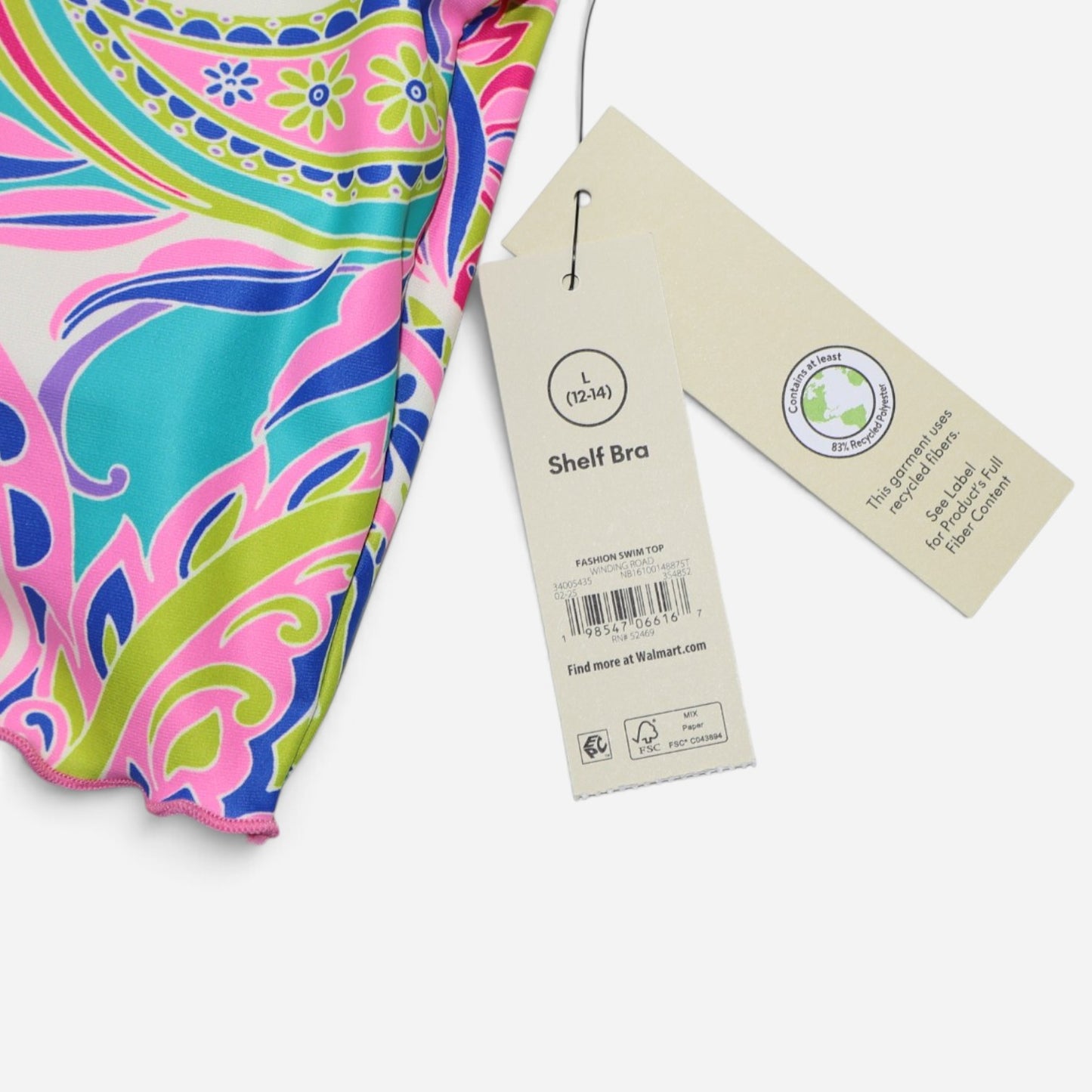 TOP DE TRAJE DE BAÑO MANGA CORTA PARA MUJER | NO BOUNDARIES | TALLA L (12-14)