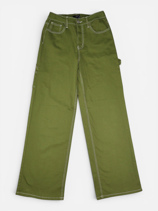 PANTALÓN CARGO VERDE MILITAR | FOREVER 21 | TALLA M