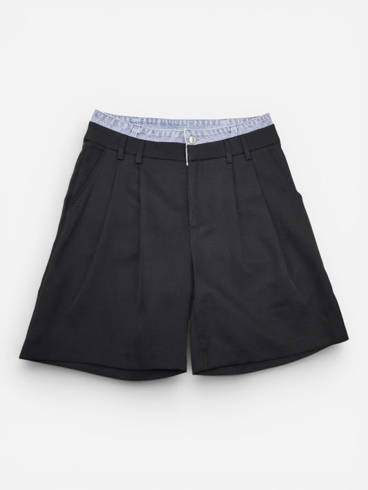 BERMUDA NEGRA CON CINTURA EN DENIM | GALITA | TALLA M