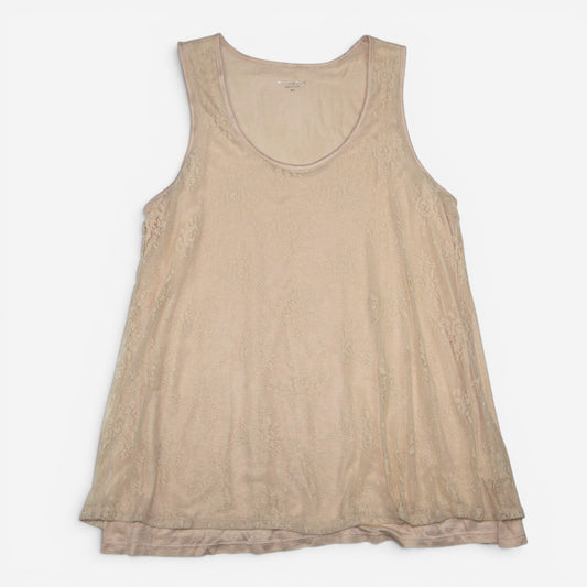 TOP CREMA SIN MANGAS CON ENCAJE | METAPHOR | TALLA XXL