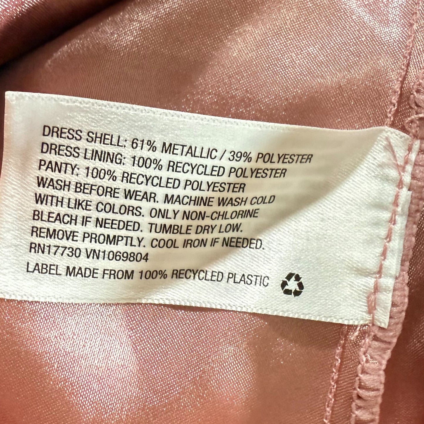 VESTIDO PLISADO ROSA METÁLICO PARA NIÑAS | CAT & JACK | TALLA 12M