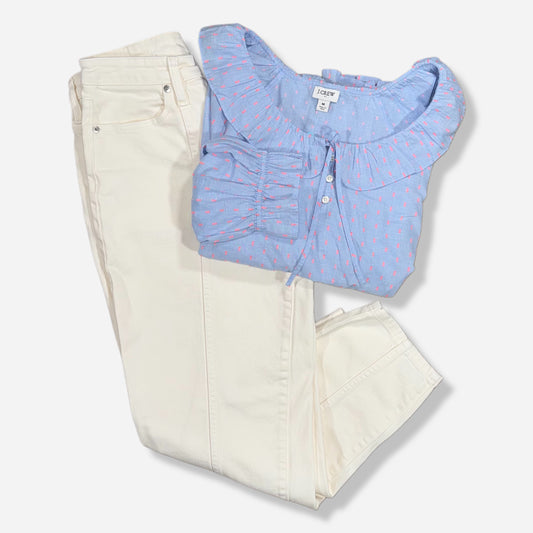 BLUSA MANGA LARGA CON VOLANTES | J.CREW | M