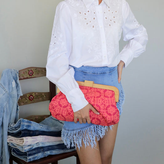 CLUTCH CON CIERRE DE MADERA | OLD NAVY