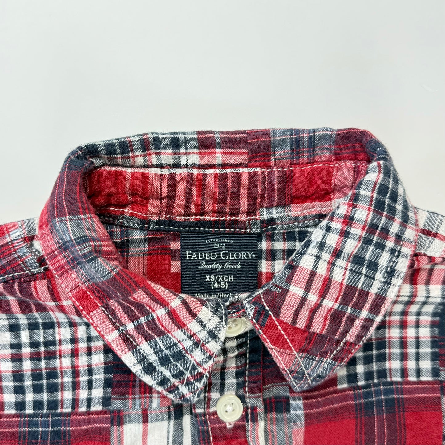 CAMISA CUADROS PARA NIÑOS | FADED GLORY | TALLA XS (4/5)