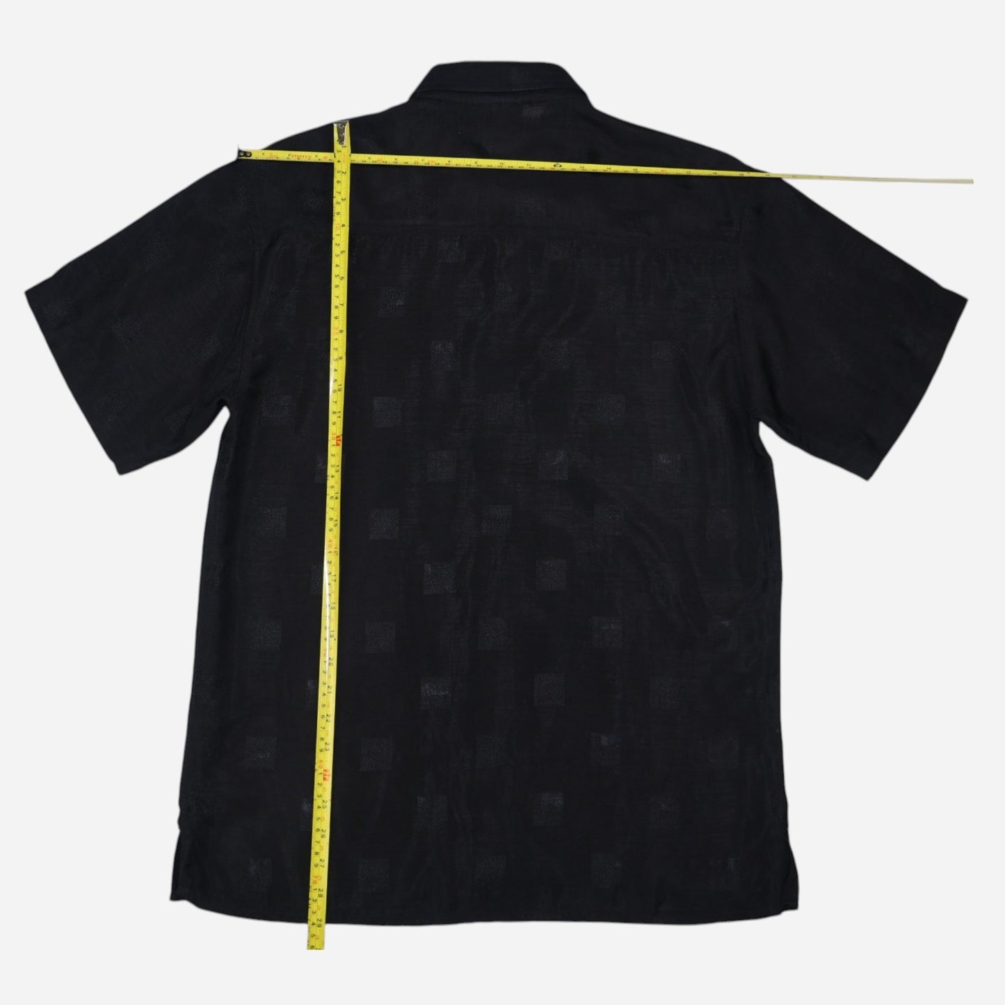 CAMISA NEGRA MANGA CORTA CON TEXTURA DE CUADROS | JORDAN | TALLA M