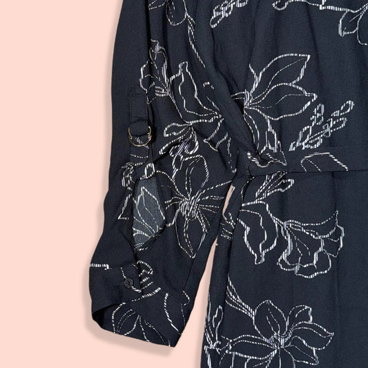 VESTIDO NEGRO CON ESTAMPADO FLORAL | APT.9 | XL