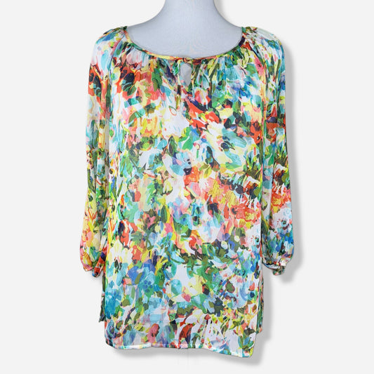 BLUSA ESTAMPADO ACUARELA TRANSPARENTE | LIZ CLAIBORNE | TALLA PL